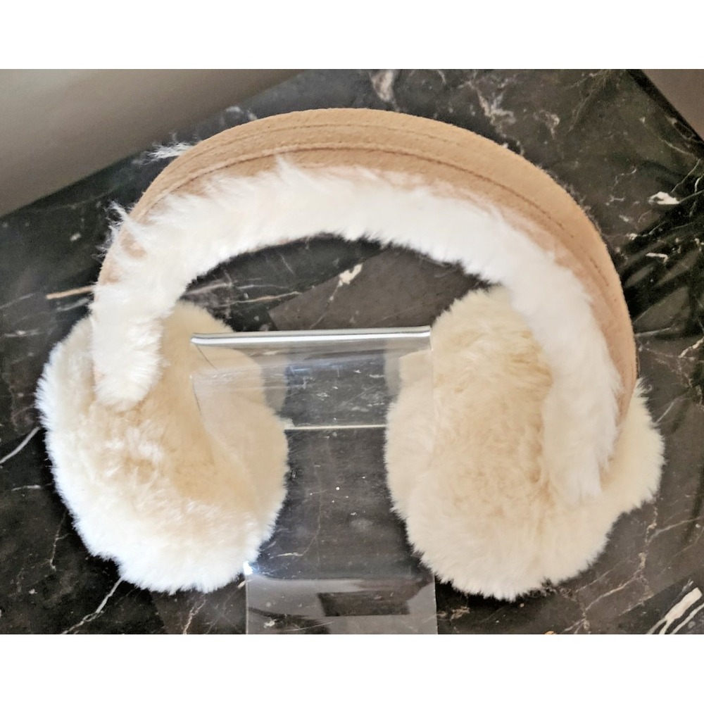Gregri by Anya Women's Faux Fur Foldable Ivory Earmuffs One Size